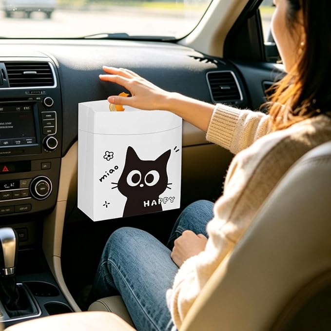 30Pcs Disposable Car Garbage Bin Bags Easy Stick-On Leakproof Vomit Bag Smell-Proof Hanging Storage Bag, for Cars, Kitchens, Travel, Study Room, Office, Camping, Bedroom - Image 2