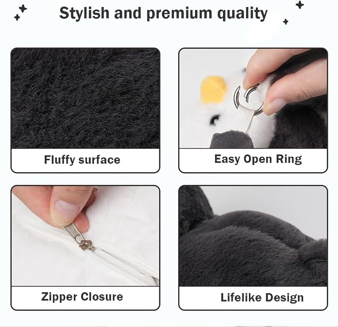 Tissue Box Cover Plush Tissue Box Holder for Car, Home, Decorative Holder/Organizer for Bathroom Vanity Countertop, Nightstands, Office Desk-Penguin - Image 4