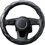 YHONGJT Soft Microfiber Leather Steering Wheel Cover, Universal 15 Inch for Women Girls, Fit Vehicles, Sedans, SUVs, Vans, Trucks - Black - Image 8