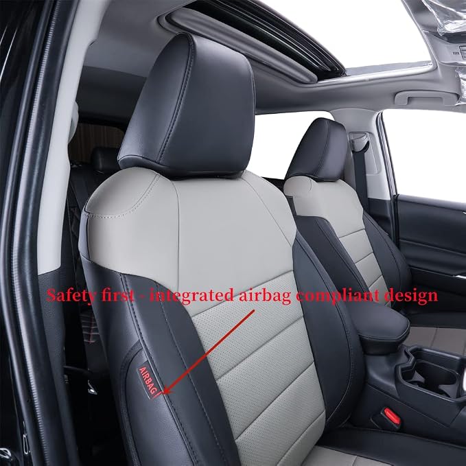 coverdream Custom Seat Covers Compatible with Select Toyota Corolla S,SE,XSE 2014 2015 2016 2017 2018 2019 - Leatherette (Black/Gray,Full Set) - Image 3