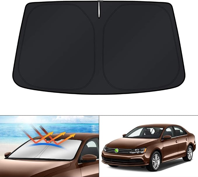 KUST Windshield Sun Shade for 2011-2018 Volkswagen VW Jetta Accessories Sunshade Foldable Window Sun Visor Protector Blocks UV Rays Keep Your Car Cooler by KUST