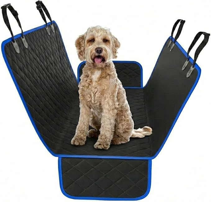 Blue Standard Dog Car Hammock Back Seat Cover, Waterproof Backseat Cover Protector for Truck Bench Rear of Sedans or SUVs, Essential Pet Supplies Vacuum or Wipe Clean, Machine Washable by ActivePets