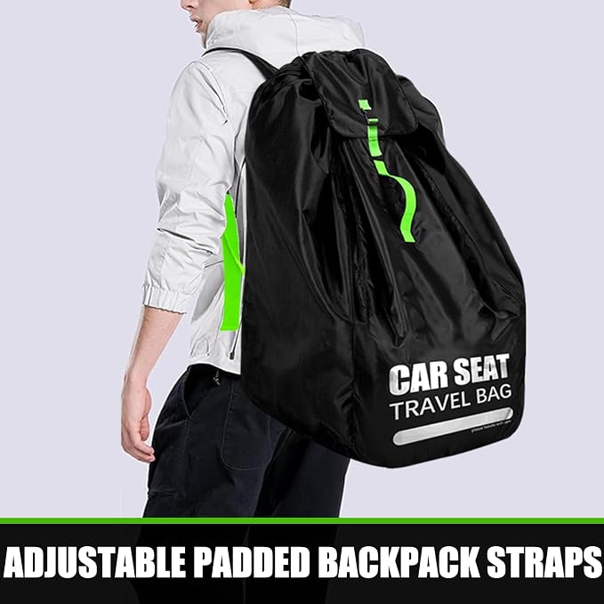 Car Seat Travel Bag for Airplane, Padded Strap Car Seat Bags for Air Travel | Large Car Seat Bags for Air Travel, Carseat Storage Bag Backpack for Airport, Carseat Cover Travel - Baby Travel Essential - Image 2