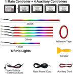 Acrylic Interior Car LED Strip Light, Dreamcolor 6-in-1 RGB Ambient Lighting with APP, 16 Million Colors 175in 600LED Music Sync Lights for Night Driving, Home, Camping & Gift Decor - Image 7