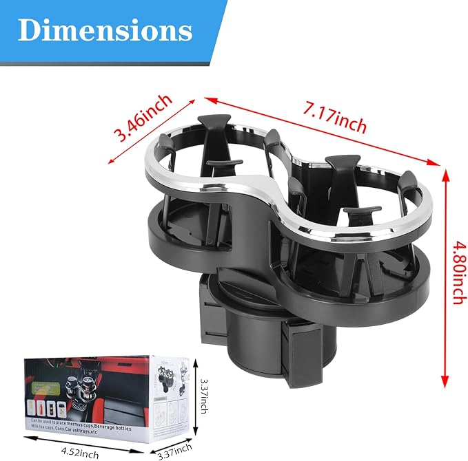 Adjustable Car Cup Holder Expander with Cup Diameter Less Than 2.55inches-fit cola Drink Cups Holder,2 in 1 cupholder for Coffee Cup Holder. (BJ-2390) - Image 4