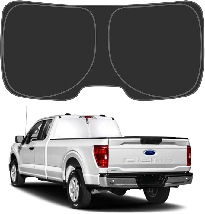 D-Lumina Rear Tailgate Window Sun Shade for 2015-2025 Fo-rd F150 F250 F350 Accessories, Window Sunshade Sun Visor Protector Block UV Rays Heat (Not for Sliding Window), Foldable 2 Layers 210T Material by D-Lumina