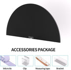 Myshade Arch Window Shades Half Circle Blackout Cellular Shades Cordless No Drill Blinds for Windows Half Moon Honeycomb Fabric No Tools Room Darkening Shades Easy Install (1PCS Black 24" W X 12" H) - Image 5