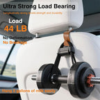 Car Seat Hooks & Purse Holder - 4 Pack Boxed,55 lb Heavy Duty,Eco PP Car Hooks for Purse/Bag/Baby Gear/Gym Bag/Groceries/Cup/,Fits 0.32-0.55”Car Headrest Rods (Brown-2) - Image 3