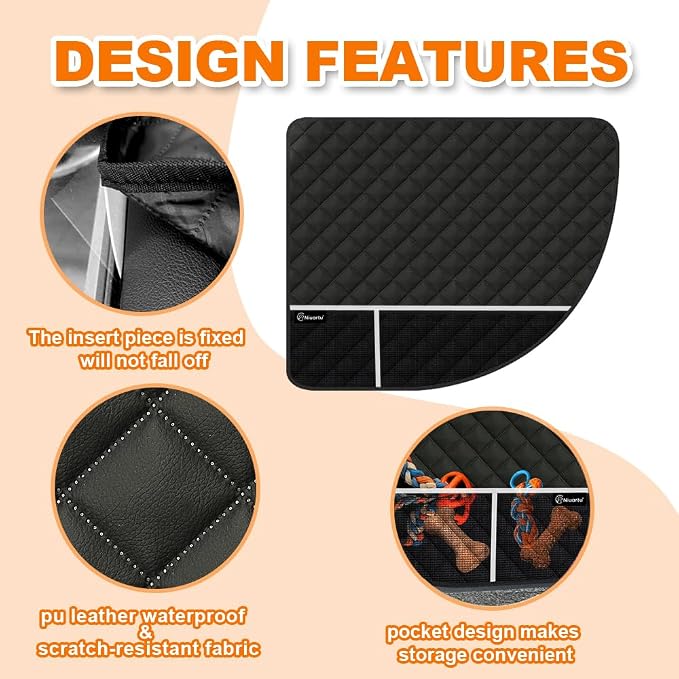 Dog Car Door Protector, 2 Pcs PU Leather Pet Car Door Cover, Waterproof & Scratch Resistant Dog Car Door Guard with Insert Flap Secure Fixation for SUV, Truck, Sedan - Image 5