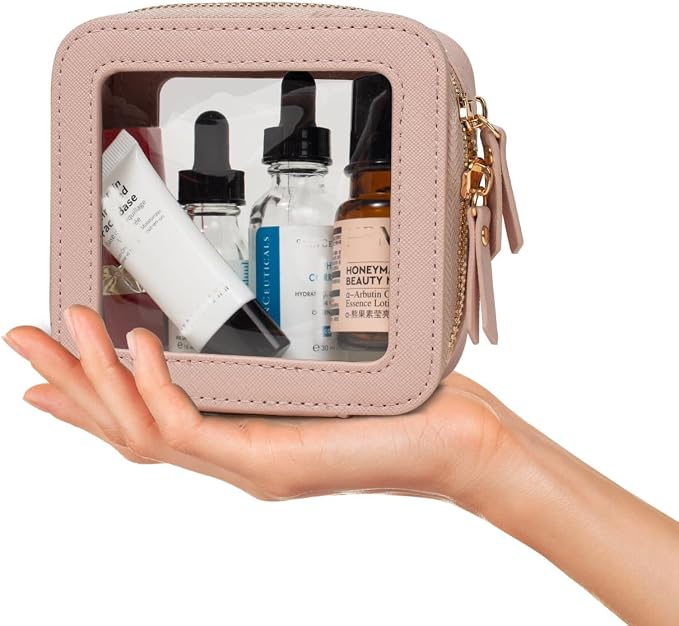 Travel Clear Makeup Bag Set, TSA Approved Cosmetic Bag Case with Zipper Portable Makeup Pouch Toiletry Bag Traveling Cosmetic Organizer Storage Bag Car Organizer Car Essentials - Image 6