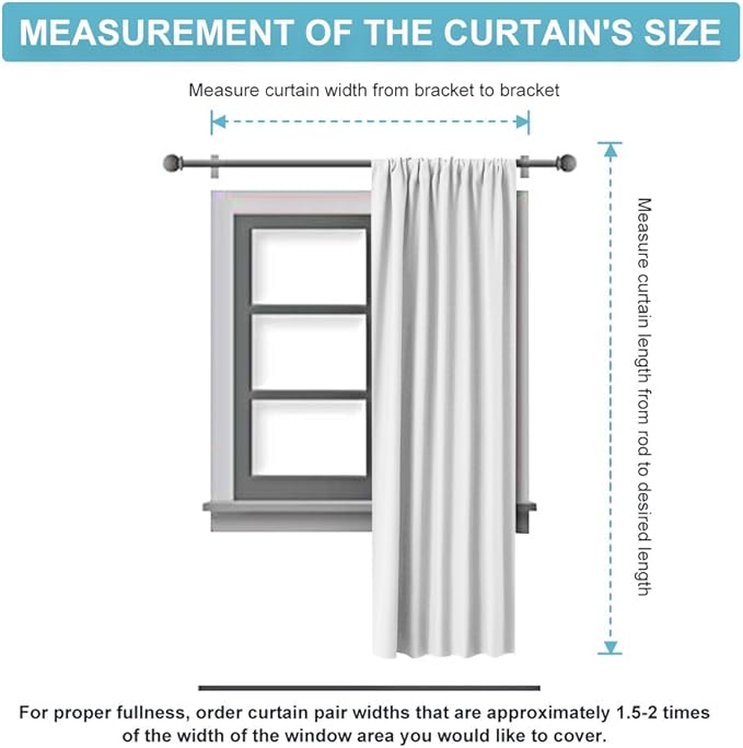 RYB HOME Curtains for Bedroom Living Room Nursery Office 72 inches Long | Thermal Insulated, Privacy Protection, Rod Pocket, Drapes for Office Home Theater, W42 x L72, Pure White, 2 Panels - Image 8