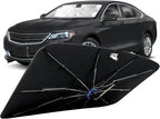 Windshield Sun Shade for Chevry Impala 2006-2020 with 360° Rotating Shaft | Custom Fit Umbrella Sunshade for UV Blocking, Interior Heat Protection, Easy Storage, UPF 50+ Cool Windshield Cover by Lonyaqui