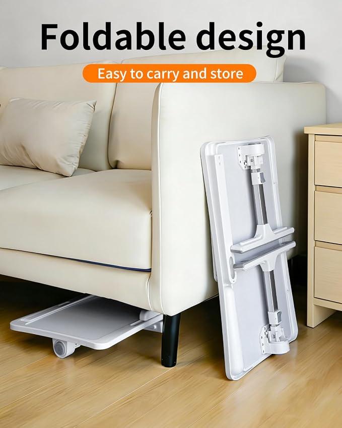 Laptop Desk Bed Table with LED Light,Adjustable Lap Desk Bed Tray,Portable Folding Couch Table Bookstand with Page Clip,Car Rear Seat Sofa Floor Laptop Tray Stand for Adult Kids Reading Writing Eating - Image 7