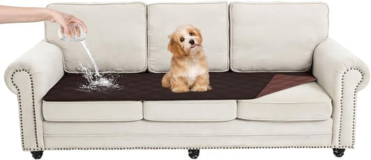 100% Waterproof Dog Bed Cover Pet Blanket, Chocolate+Coffee 30"x71" | ,7-Layer Reversible Couch Covers for Dogs Met for Sofa Furniture Car Camping by Unknown