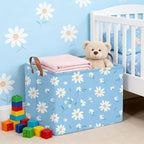 Rectangular Daisy Storage Basket,Kids Laundry Hamper,Waterproof foldable kids laundry basket,Blue Baskets,Books Box,Flower room decor(Daisy) - Image 6