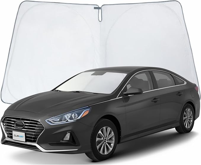 CLIM ART Windshield Sun Shade for Hyundai Sonata 2016-2019, Custom-Fit Foldable Car Sunshade, Vehicle Sun Protector, Front Auto Windshield Cover, Car Accessories - WS6003 by CLIMART