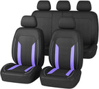 Bittwee Car Seat Covers Full Set, Breathable Automotive Front Seat Headrest Covers, Waterproof Comfortable Vehicle Seat Headrest Protection Accessories, Universal Fit (Purple) by Bittwee