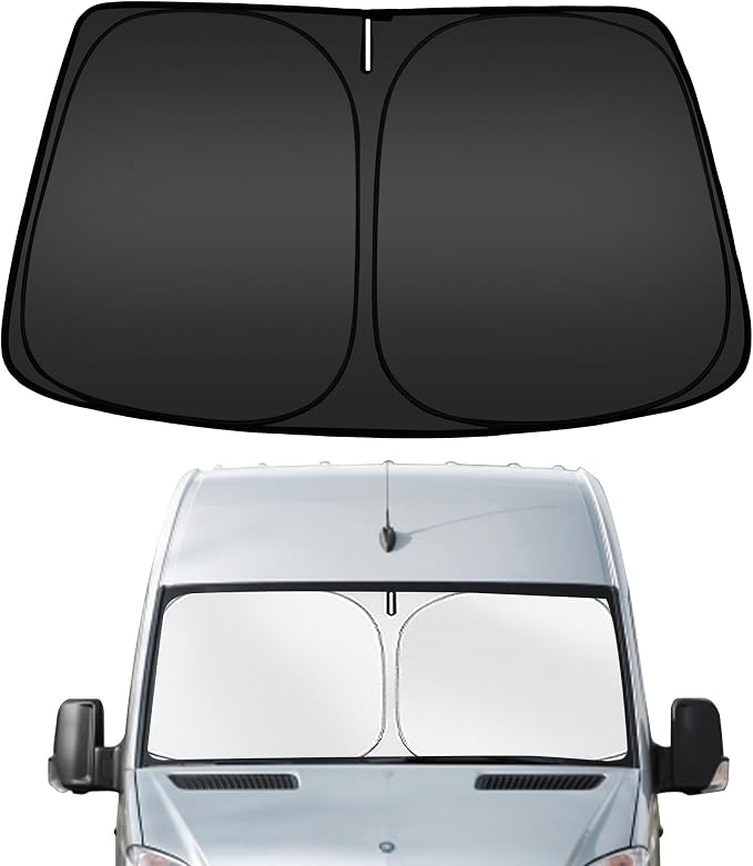 ARISMOTOR Windshield Sun Shade for Mercedes Benz Sprinter 2007-2026 | Sprinter 1500 2500 3500 4500, Custom Fit, Foldable, Front Window Sunshade Sun Visor Protector, Block UV Rays, Keep Car Cooler by ARISMOTOR