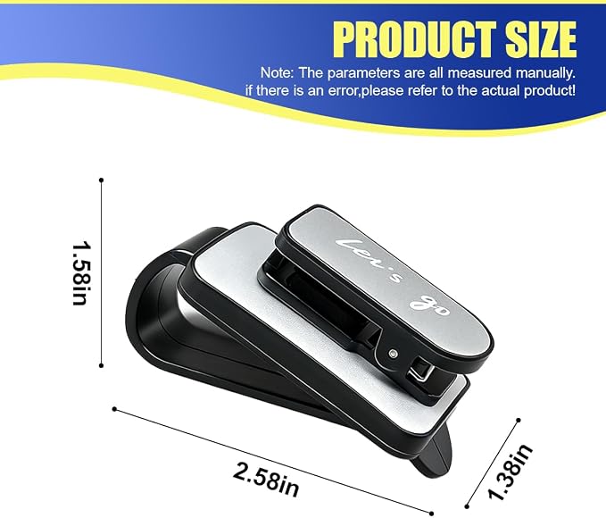 2PCS Sunglass Holder for Car Sun Visor, Metal Multi-Functional Automotive Eyeglass & Ticket Card Organizer Clip, Non-Slip Vehicle Interior Storage Accessories for SUV Truck (Silver) - Image 2