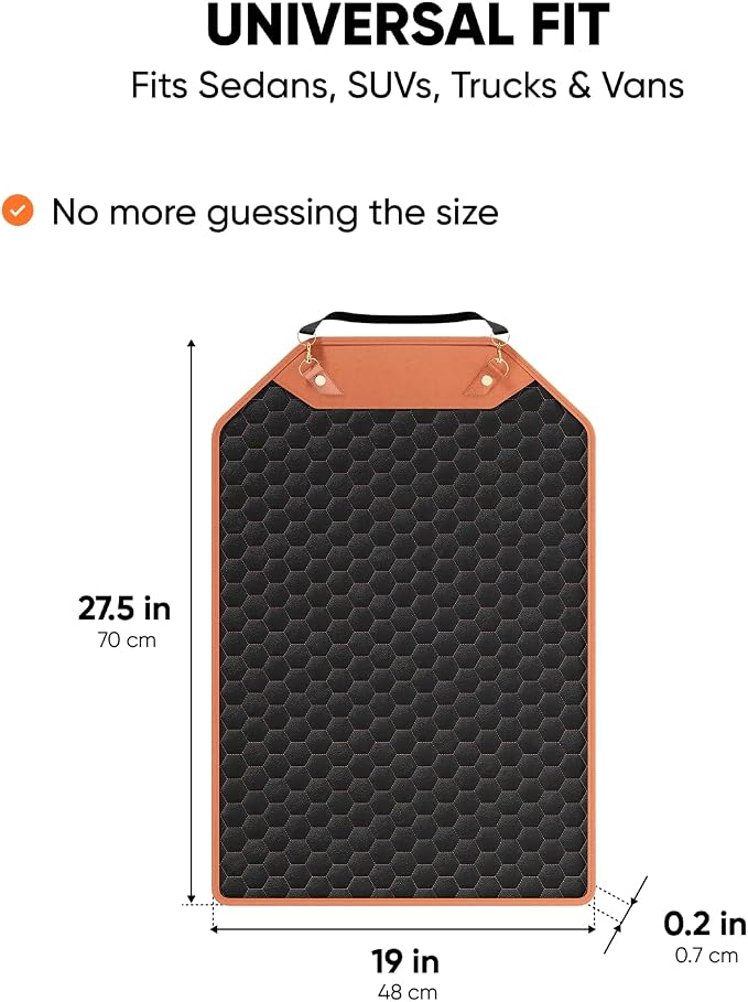 Kick Mat Back Seat Protector - Car Back Seat Cover for Kids Feet - Waterproof & Sturdy Protector for Upholstery from Dirt, Mud, Scratches and Stain (Hexy 2 pcs) - Image 3