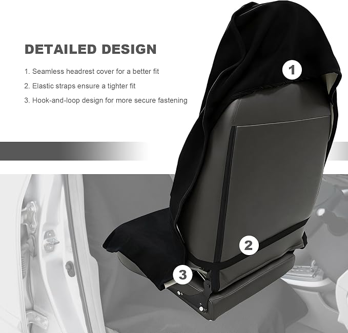 Car Towel Seat Cover, Waterproof Non-Slip Bucket Seat Protector for Running Swimming Hiking, Universal Machine Washable Front Seats Towel Protective Cover for Car SUV Truck (Beige) - Image 3