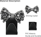 Zpana Bling Car Headreat Hook, 2PCS Crystal Rhinestone Cute Bow Vehicle Seat Back Hanger Storage for Purses Bags Grocery, Diamond Auto Rear Seat Organizer, Universal for SUV Truck Sedan (Red) - Image 3
