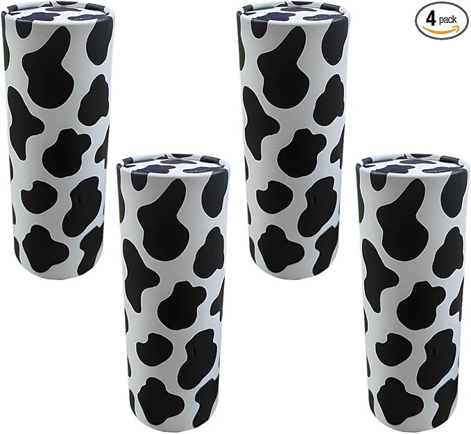 YoRise 4PCS Car Tissue Holder, Refillable Paper Napkin Holder, Portable Car Tissues Cylinder, Facial Tissue Box Travel Accessories, Tissues Boxes Container for Automotive Cup Holder (Cow) by Unknown