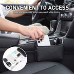 2 PCS Leather Car Seat side Pocket Organizer, Multifunctional Car Seat Gap Storage Pouch, Auto Console Side Organizer Holder for Phones, Keys, Sunglasses & Wallets (Black) - Image 7