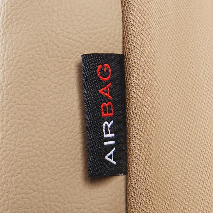 CAR PASS Leather Bling Diamond Car Seat Covers 2 Front Interior Sets, Waterproof Universal Shining Glitter Crystal Sparkle Fit for 95% Automotive Truck SUV Cute Women Girl, Beige Rhinestone - Image 6