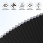 Myshade Arch Window Shades Half Circle Blackout Cellular Shades Cordless No Drill Blinds for Windows Half Moon Honeycomb Fabric No Tools Room Darkening Shades Easy Install (1PCS Black 72" W X 36" H) - Image 7