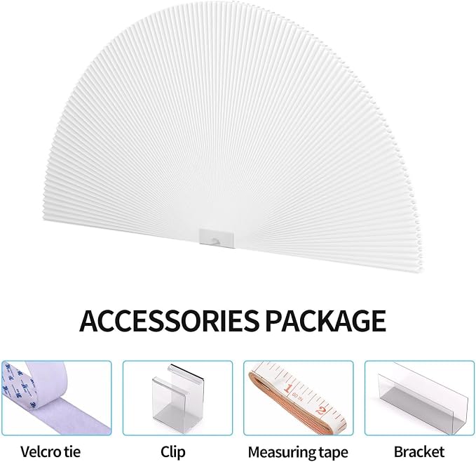 Myshade Arch Window Shades Half Circle Light Filtering Cellular Shades Cordless No Drill Blinds for Windows Half Moon Honeycomb Fabric No Tools Shades Easy Install (1PCS White 36" W X 18" H) - Image 5