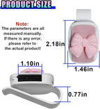 2PCS Cute Bow Glasses Holders for Car Sun Visor, Automotive Leather Sunglasses & Ticket Card Organizing Clip, Universal Vehicle Interior Eyeglasses Mount for Cars, Trucks, SUVs (Pink) - Image 2