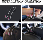 SAVORI Auto Hooks Bling Car Hangers Organizer Seat Headrest Hooks Strong and Durable Backseat Hanger Storage Universal for SUV Truck Vehicle 2 Pack (Fuchsia) - Image 5