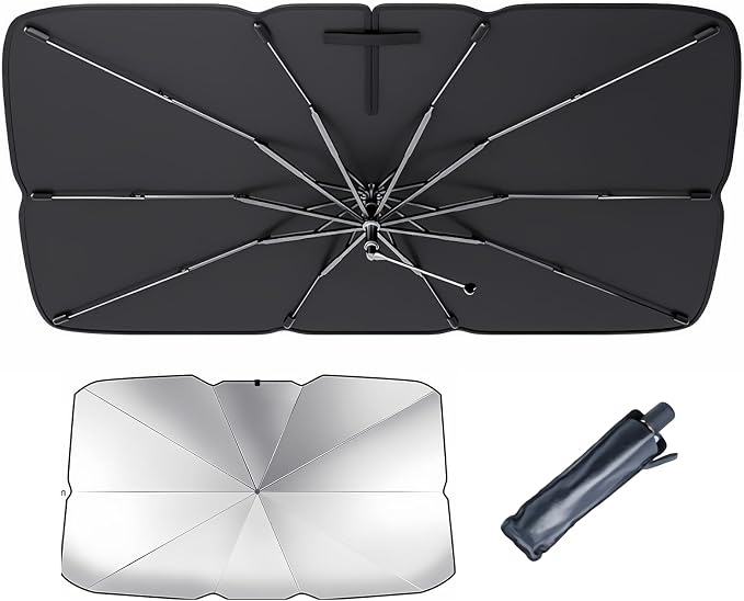 [2026 Upgrade] Windshield Sun Shade Umbrella for Honda Civic 2006-2026 | Windshield Sun Shade, Foldable Umbrella Reinforced 10-Rib Frame, UV Block Protection Front Window Car Sun Shade - Image 8