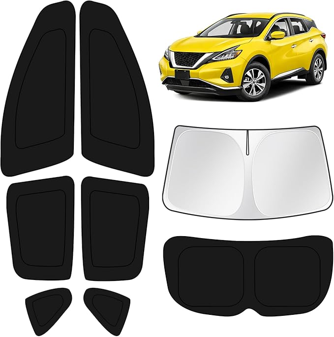KUST Car Window Shades for Nissan Murano 2015-2020 2021 2022 2023 2024 Windshield Sun Shade Side Window Cover UV Block Privacy Protection Accessories for Camping Blackout Rear Back Full Set 8PCS by KUST