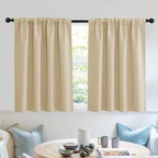 RYB HOME Short Curtains for Small Window Kitchen Bathroom Cafe RV Camper | Sunmmer Heat Light Blocking,Privacy,Energy Saving,For Sunroom Laundry Room Stair Window,W52 x L36,Biscotti Beige,2 Panels by RYBHOME