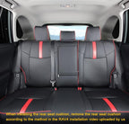 Custom Fit RAV4 (for Hybrid) Seat Covers Full Set for Toyota RAV4 Hybrid 2019 2020 2021 2022 2023 2024 2025 with Waterproof Faux Leather (Black with Red Trim, LU01-Hybrid) - Image 3