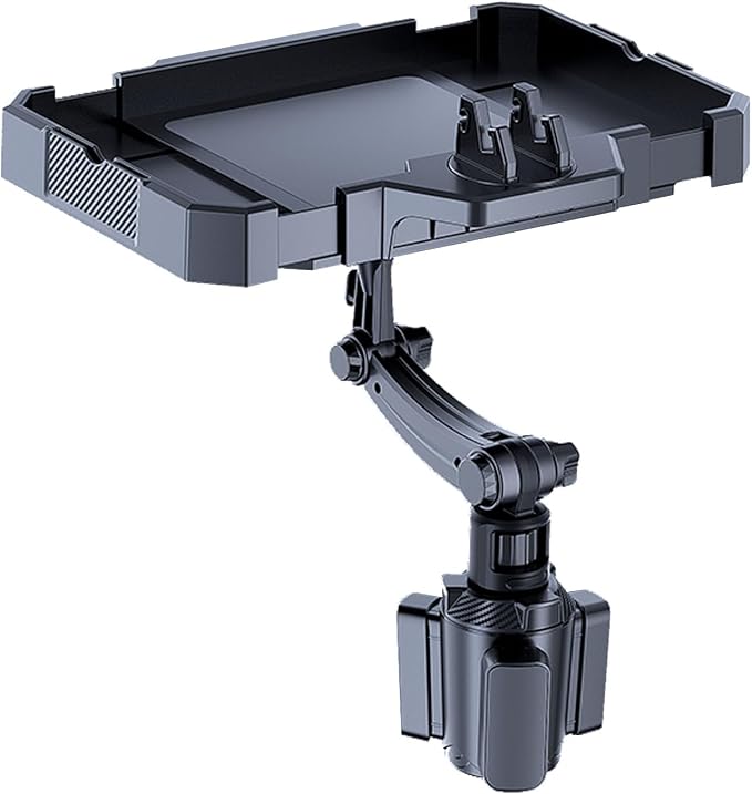 360° Rotating Car Cup Holder Tray 9-11 Inch Expandable Table w Phone Holder | Portable Car Snack Tray , Great for Coffee, Burgers & Snacks, Must-Have Road Trip Essential for Travel by Yziixi