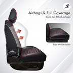 Huidasource 2007-2017 Wrangler JK Seat Covers 4 Door (Full Set/Black&Red) | Waterproof Leather Custom Seat Cover, Front&Rear Seat Cushion Protector Fit for Jeep Wrangler JK 4-Door Sahara Sport Rubicon - Image 7