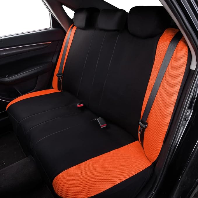 Flying Banner Butterfly car seat Covers ful Set Fashion Universal Lady Woman Female Rear Bench Split Colorized (Full Set, Orange) - Image 7