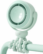 SWEETFULL Portable Stroller Fan, Pinch-Proof Baby Fan - Green | Wide Turbine Airflow; Safe Design; LED Display; 5-Speed; 30dB Quiet; USB-C Rechargeable; Mini Clip On Fan for Car Seat & Bed by SWEETFULL