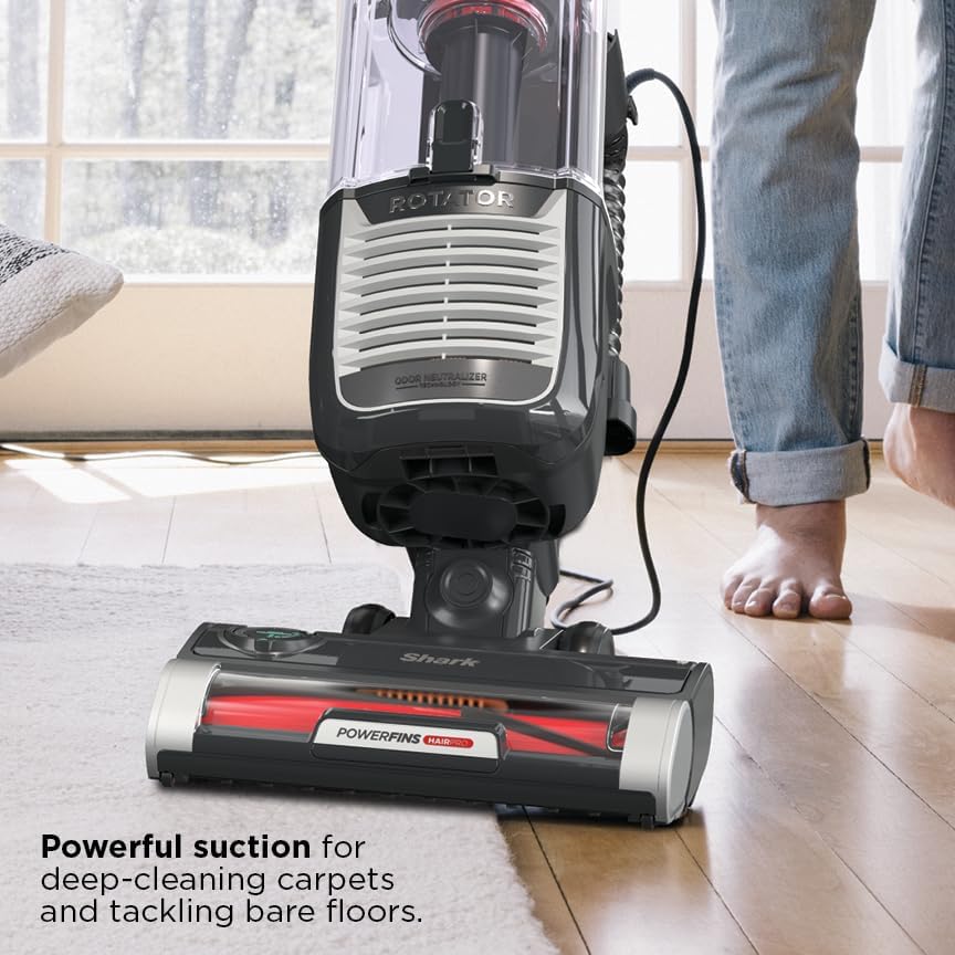 Shark ZU102 Rotator Pet Upright Vacuum with PowerFins HairPro & Odor Neutralizer Technology, Charcoal, 2.9 L Dust Cup - Image 3
