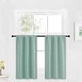 RYB HOME Cafe Blackout Curtains 30 inch Length, Short Window Curtain Tiers | Light UV Heat Blocking, Energy Saving, Privacy Protection, For Basement Bathroom Kitchen Window, W29 x L30, Aqua, 2 Panels by RYBHOME