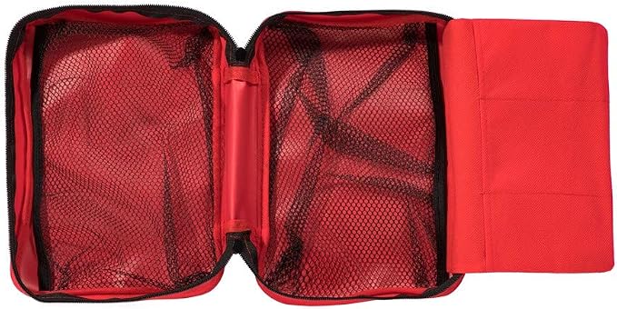 Red First Aid Bag Empty Travel Rescue Pouch First Responder Storage Medicine Emergency Bag for Car Home Office Kitchen Sport Outdoors (Red with Folders) - Image 3