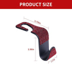 4PCS Bling Car Seat Headrest Hooks, Vehicle Back Seat Purse Handbag Hanging Holder with Crystal Rhinestone, Diamond Storage Organizer Hook,Bling Car Accessories for Women (Red) - Image 2