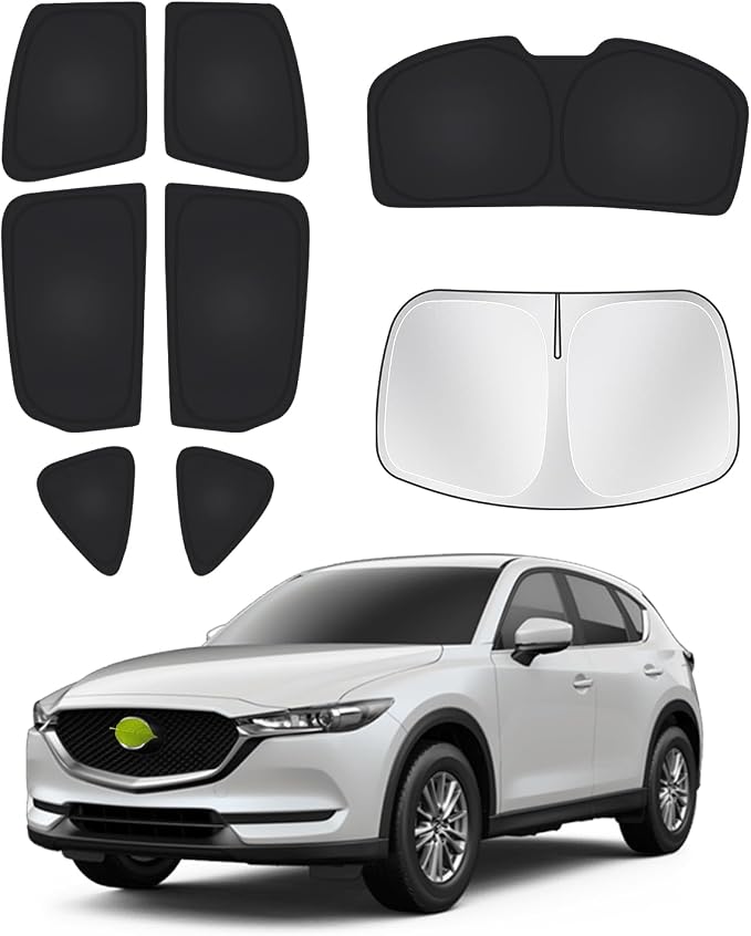 Canvcle Windshield Sunshade for Mazda CX-5 2017-2025 2026 CX5 Accessories Side Rear Window Shade Cover Kit Window Sun Blocker Privacy Protection Keep Vehicle Cool Black 8PCS by Canvcle