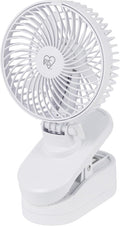 IRIS USA 5" Battery Operated Clip On Fan, D-Battery Powered, Outdoor, White | Compact Foldable Personal Fan, Portable Travel Mini Desk Fan, Pet Stroller Car Fan, Office Bedside Picnic Camping Outdoor by IRISUSA