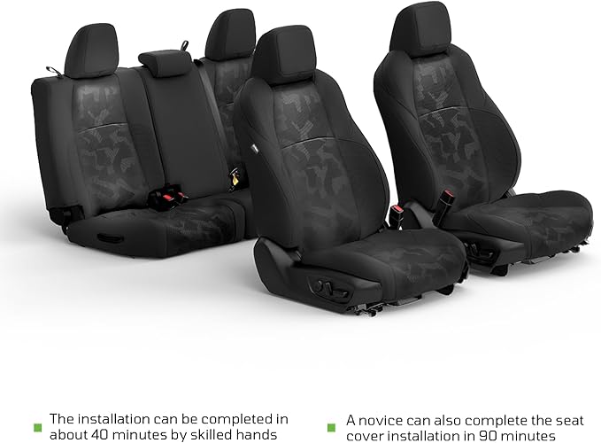 Car Seat Covers Fit for Toyota Tacoma 2024-2026 Double/Crew Cab,Black | Custom Faux Leather Full Set,Waterproof & Wear-Resistant Seat Cover,Fits Tacoma 4th Gen SR,SR5,TRD Sport,TRD Off-Road,Limited - Image 9
