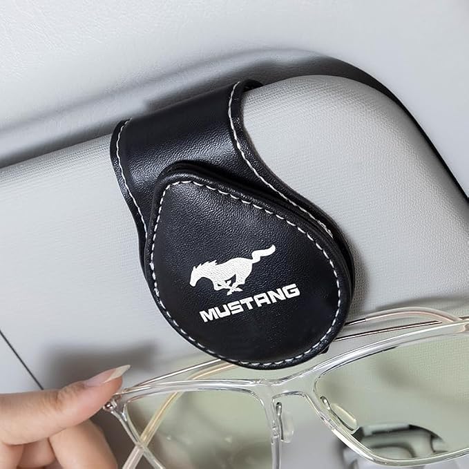 Car Sunglasses Holder for Mustang Snake Speedstar Evos Everest GT Shelby Mach-E Grand C-MAX Falcon Figo, Glasses Holder for Cars,Car Visor Sunglasses Clip,Clip-on Car Glasses Holder Black by HOIDKETWearableBlanket