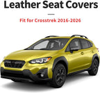 for Subaru Crosstrek 2016-2026 Car Seat Covers, Full Set, Black | Luxury Full Coverage Leather Seat Protectors, Waterproof Breathable, Non-Slip, Easy to Install, Airbag Compatible, All-Season - Image 4